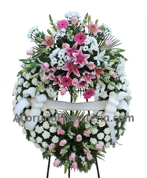 Corona Funeraria Rosa