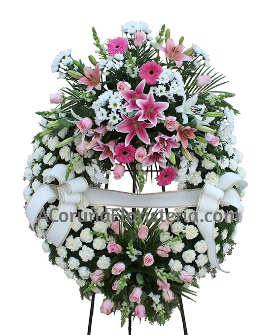Corona Funeraria Rosa