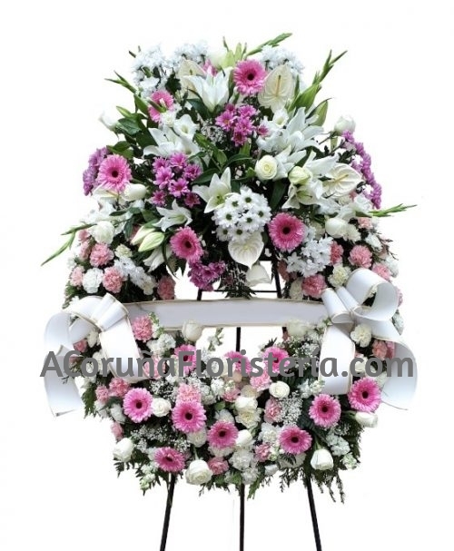Corona Funeraria Rosa Variada