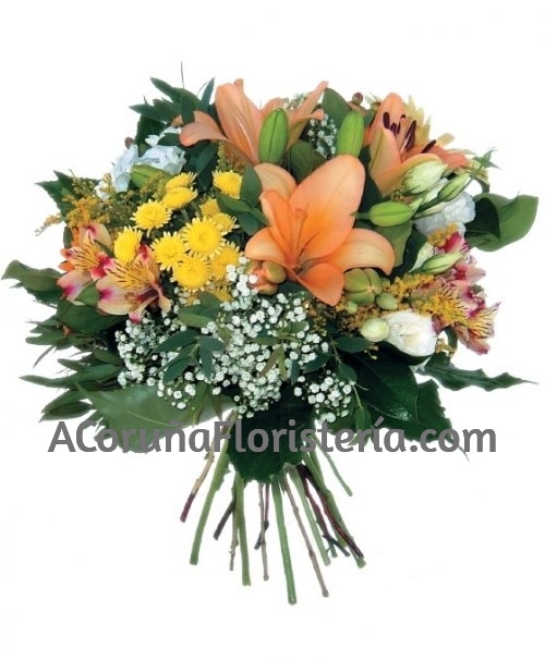 bouquet tonos naranjas