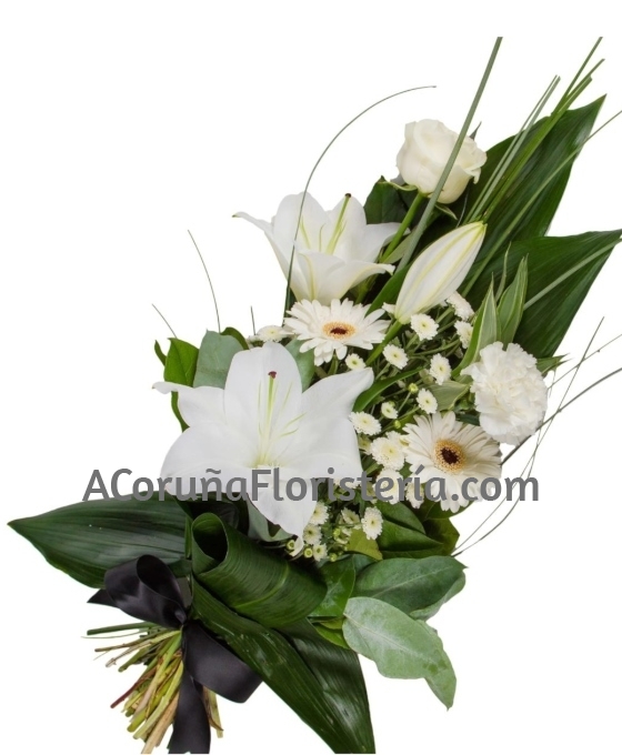 ramo funerario blanco para difuntos