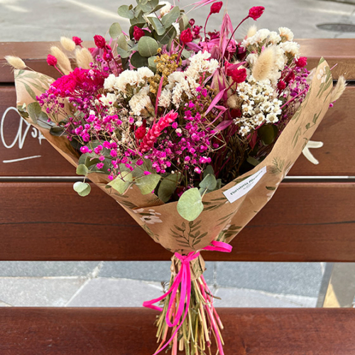 Ramo de Flores Seco Fucsia Ideal para Regalo Decorativo