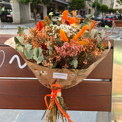 Flores Ramo Regalo Seco Decoración Naranja Decorativo Floral Naturaleza